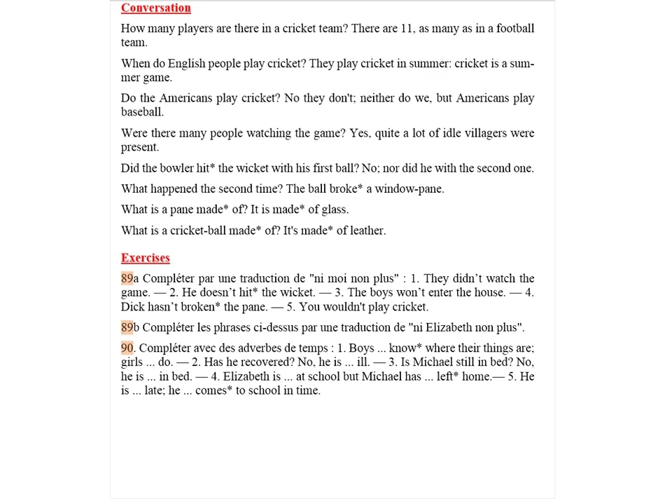 Début de la 3e année d'anglais