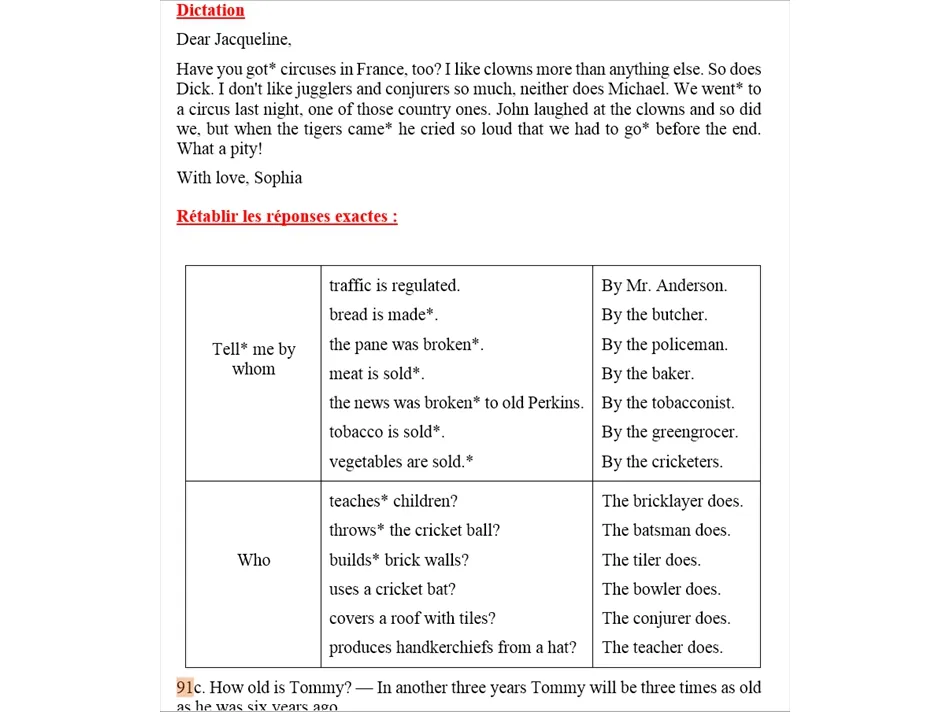 Début de la 3e année d'anglais