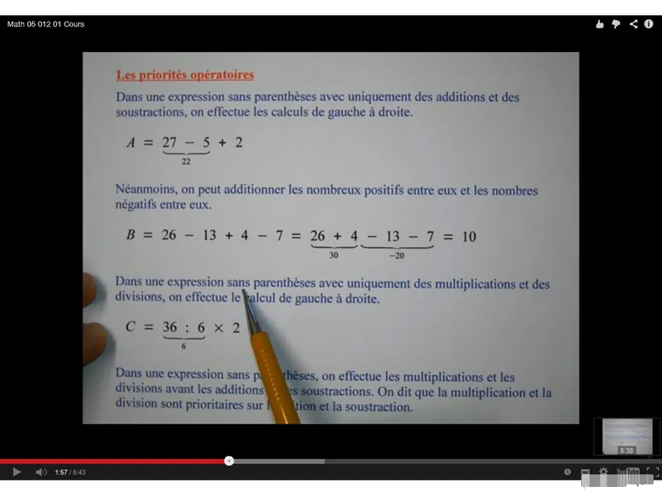 Les explications de mathématiques en vidéo