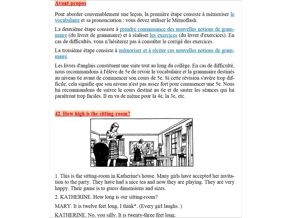 Début de la 2e année d'anglais