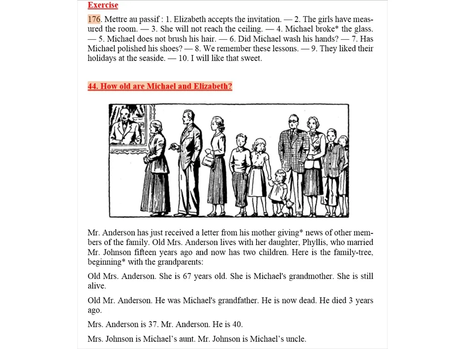 Début de la 2e année d'anglais