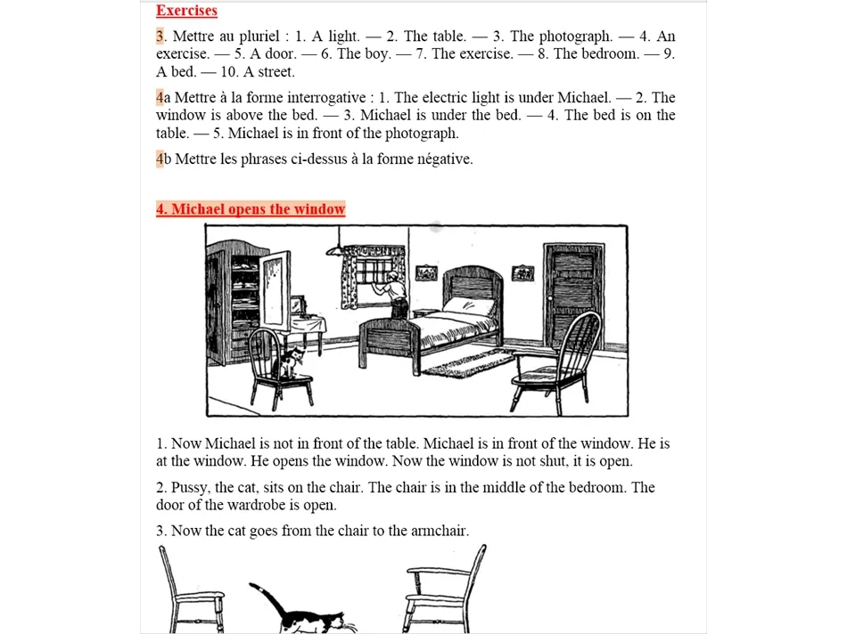 Début de la 1e année d'anglais
