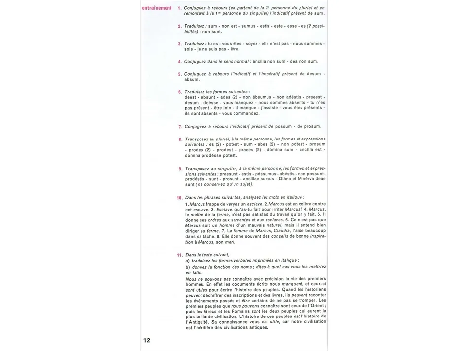 Latin - 1e année - Initiation aux lettres latines - Magnard - Page 12
