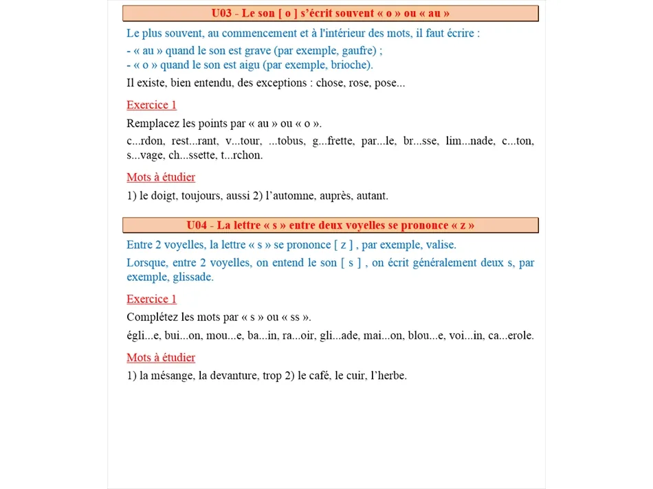 Manuel d'orthographe CE1 - CE2 - Page 04