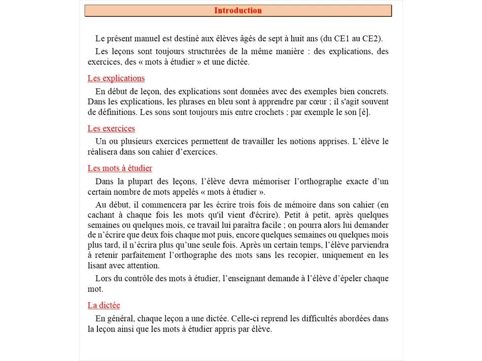 Manuel d'orthographe CE1 - CE2 - Page 01